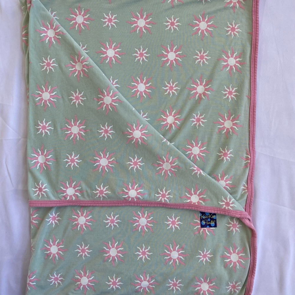 KicKee Pants Swaddle Blanket Aloe Sunshine